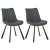 MARINA - Lot De 2 Chaises Matelassées Simili Gris -Deco.fr Soldes Boutique chaise 10198411