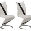Lot De 2 Chaises TWIZY - Simili Blanc & Noir -Deco.fr Soldes Boutique chaise 10557063