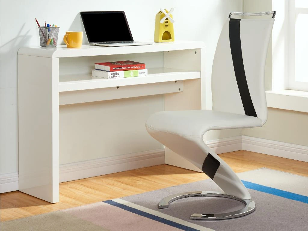 Lot De 4 Chaises TWIZY - Simili Blanc & Noir 2 Lot De 4 Chaises TWIZY - Simili Blanc & Noir – Image 2