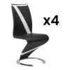 Lot De 4 Chaises TWIZY - Simili Noir & Blanc -Deco.fr Soldes Boutique chaise 10557157