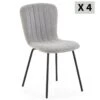 Pack 4 Chaises Lucky Recouvertes De Tissu Gris Clair -Deco.fr Soldes Boutique chaise 10557647