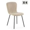 Pack 4 Chaises Lucky Recouvertes De Tissu Beige -Deco.fr Soldes Boutique chaise 10557657