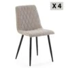 Pack 4 Chaises Abril Recouvertes De Tissu Beige -Deco.fr Soldes Boutique chaise 10558563