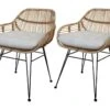 LOT 2 Chaises En Rotin Pieds Métal Noir - IBIZA -Deco.fr Soldes Boutique chaise 10567685
