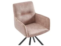 Chaise Pivotante Avec Accoudoirs En Velours Et Métal - Beige - GOZIA De Pascal MORABITO -Deco.fr Soldes Boutique chaise 10668311