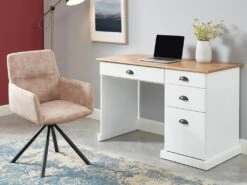 Chaise Pivotante Avec Accoudoirs En Velours Et Métal - Beige - GOZIA De Pascal MORABITO -Deco.fr Soldes Boutique chaise 10668327