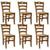 SUZY - Lot De 6 Chaises Teinté Chêne Et Assises En Paille 6 SUZY - Lot De 6 Chaises Teinté Chêne Et Assises En Paille -Deco.fr Soldes Boutique chaise 10781627