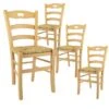 SUZY - Lot De 4 Chaises Naturelles Et Assises En Paille -Deco.fr Soldes Boutique chaise 10781637