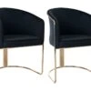 Lot De 2 Chaises Avec Accoudoirs En Velours Et Métal - Noir Et Doré - JOSETHE De Pascal MORABITO -Deco.fr Soldes Boutique chaise 10856029