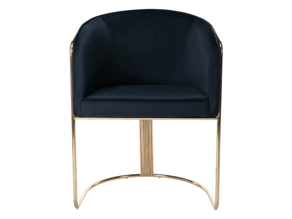 Lot De 6 Chaises Avec Accoudoirs En Velours Et Métal - Noir Et Doré - JOSETHE De Pascal MORABITO 4 Lot De 6 Chaises Avec Accoudoirs En Velours Et Métal - Noir Et Doré - JOSETHE De Pascal MORABITO – Image 4