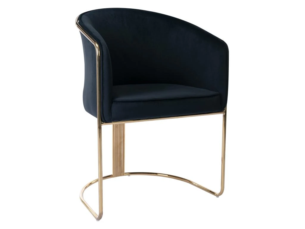 Lot De 6 Chaises Avec Accoudoirs En Velours Et Métal - Noir Et Doré - JOSETHE De Pascal MORABITO 3 Lot De 6 Chaises Avec Accoudoirs En Velours Et Métal - Noir Et Doré - JOSETHE De Pascal MORABITO – Image 3