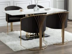 Chaise Avec Accoudoirs En Velours Et Métal - Noir Et Doré - JOSETHE De Pascal MORABITO -Deco.fr Soldes Boutique chaise 10874175