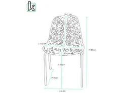 KAYELLES Lot 4 Chaises De Cuisine Design IKO (Bleu) 7 KAYELLES Lot 4 Chaises De Cuisine Design IKO (Bleu) -Deco.fr Soldes Boutique chaise 11119703