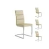 Quatuor De Chaises Eco-cuir Beige - LONI -Deco.fr Soldes Boutique chaise 11135981