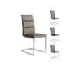 Quatuor De Chaises Eco-cuir Taupe - LONI -Deco.fr Soldes Boutique chaise 11137367