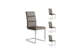 Quatuor De Chaises Eco-cuir Taupe - LONI