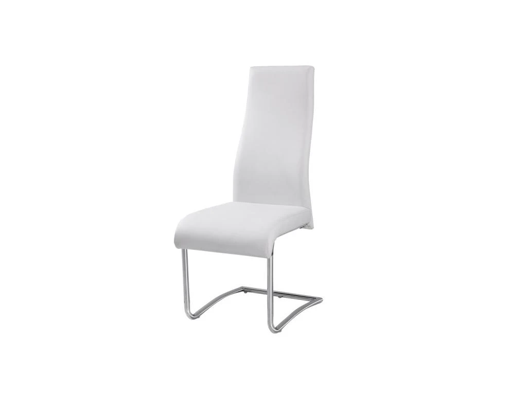 Quatuor De Chaises Simili Cuir Blanc - ROME 2 Quatuor De Chaises Simili Cuir Blanc - ROME – Image 2