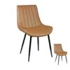 Duo De Chaises Simili Cuir Taupe - TUCSON N°1