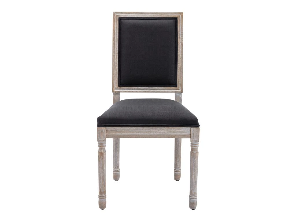 Lot De 2 Chaises En Tissu Et Bois D'hévéa - Noir - AMBOISETTE 3 Lot De 2 Chaises En Tissu Et Bois D'hévéa - Noir - AMBOISETTE – Image 3
