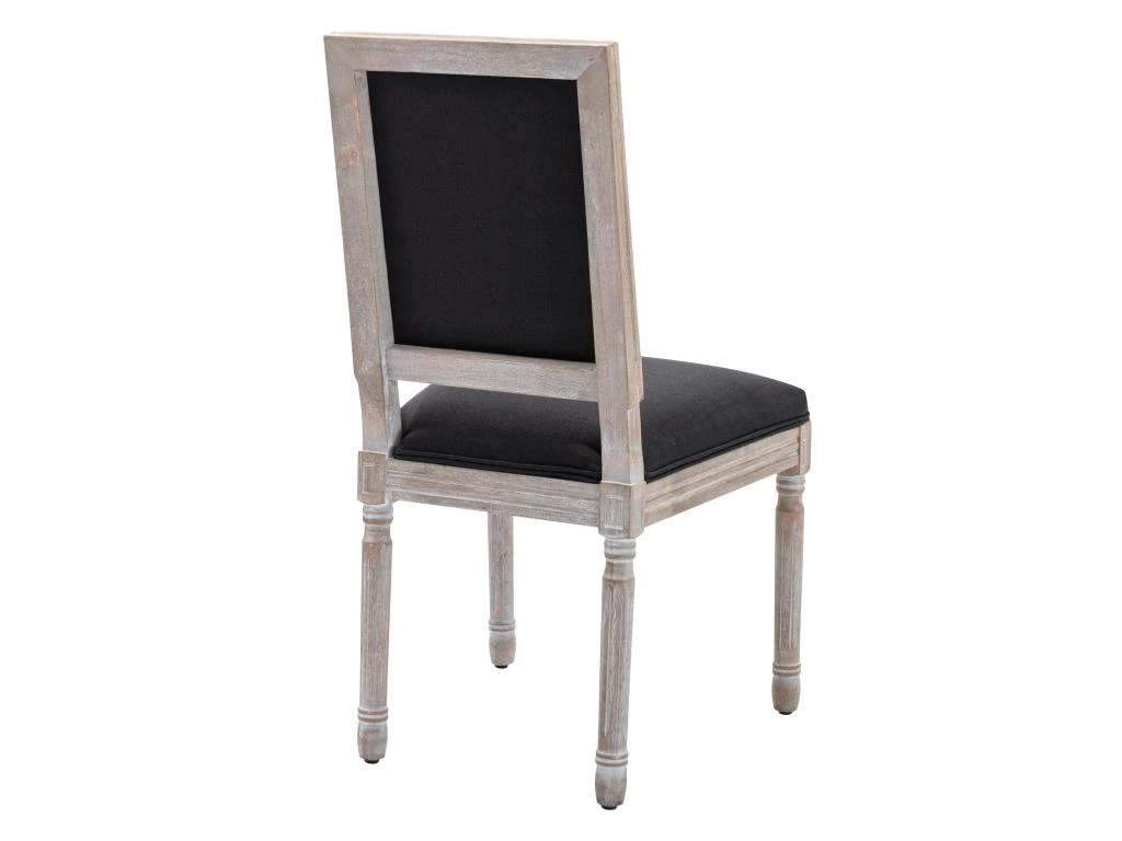 Lot De 2 Chaises En Tissu Et Bois D'hévéa - Noir - AMBOISETTE 5 Lot De 2 Chaises En Tissu Et Bois D'hévéa - Noir - AMBOISETTE – Image 5
