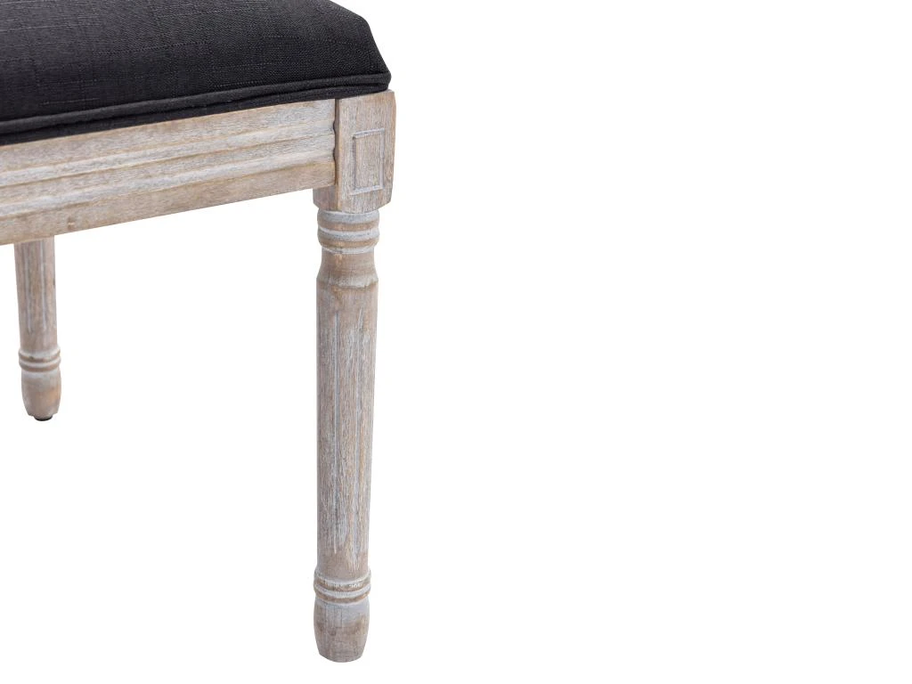 Lot De 2 Chaises En Tissu Et Bois D'hévéa - Noir - AMBOISETTE 8 Lot De 2 Chaises En Tissu Et Bois D'hévéa - Noir - AMBOISETTE – Image 8