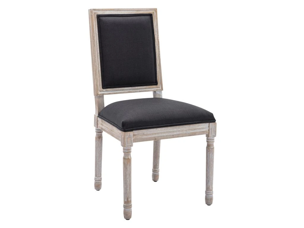 Lot De 2 Chaises En Tissu Et Bois D'hévéa - Noir - AMBOISETTE 4 Lot De 2 Chaises En Tissu Et Bois D'hévéa - Noir - AMBOISETTE – Image 4