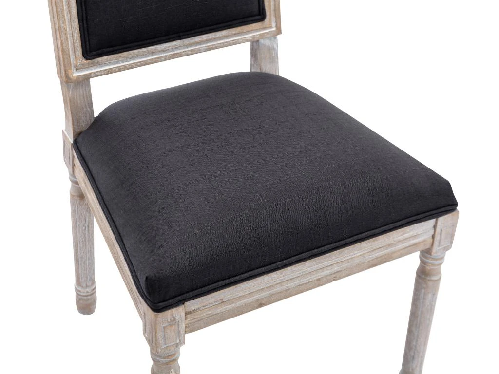 Lot De 6 Chaises En Tissu Et Bois D'hévéa - Noir - AMBOISETTE 7 Lot De 6 Chaises En Tissu Et Bois D'hévéa - Noir - AMBOISETTE – Image 7