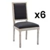 Lot De 6 Chaises En Tissu Et Bois D'hévéa - Noir - AMBOISETTE 4 Lot De 6 Chaises En Tissu Et Bois D'hévéa - Noir - AMBOISETTE -Deco.fr Soldes Boutique chaise 11209883