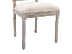 Lot De 2 Chaises En Tissu Et Bois D'hévéa - Beige - AMBOISETTE -Deco.fr Soldes Boutique chaise 11210419