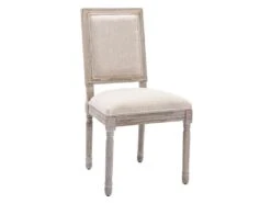 Lot De 2 Chaises En Tissu Et Bois D'hévéa - Beige - AMBOISETTE -Deco.fr Soldes Boutique chaise 11210425