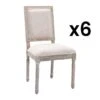 Lot De 6 Chaises En Tissu Et Bois D'hévéa - Beige - AMBOISETTE -Deco.fr Soldes Boutique chaise 11210457