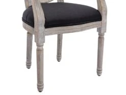 Lot De 6 Chaises Avec Accoudoirs - Cannage, Tissu Et Bois D'hévéa - Noir - ANTOINETTE 16 Lot De 6 Chaises Avec Accoudoirs - Cannage, Tissu Et Bois D'hévéa - Noir - ANTOINETTE -Deco.fr Soldes Boutique chaise 11210667