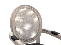 Lot De 6 Chaises Avec Accoudoirs - Cannage, Tissu Et Bois D'hévéa - Noir - ANTOINETTE 14 Lot De 6 Chaises Avec Accoudoirs - Cannage, Tissu Et Bois D'hévéa - Noir - ANTOINETTE -Deco.fr Soldes Boutique chaise 11210671