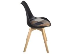 Lot 2 Chaises Scandinaves Coussin Patchwork LAO (Marron) 10 Lot 2 Chaises Scandinaves Coussin Patchwork LAO (Marron) -Deco.fr Soldes Boutique chaise 11225991