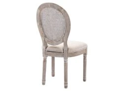 Lot De 6 Chaises - Cannage, Tissu Et Bois D'hévéa - Beige - ANTOINETTE 14 Lot De 6 Chaises - Cannage, Tissu Et Bois D'hévéa - Beige - ANTOINETTE -Deco.fr Soldes Boutique chaise 11310873