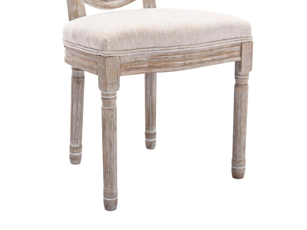 Lot De 6 Chaises - Cannage, Tissu Et Bois D'hévéa - Beige - ANTOINETTE 8 Lot De 6 Chaises - Cannage, Tissu Et Bois D'hévéa - Beige - ANTOINETTE – Image 8