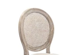 Lot De 6 Chaises - Cannage, Tissu Et Bois D'hévéa - Beige - ANTOINETTE 15 Lot De 6 Chaises - Cannage, Tissu Et Bois D'hévéa - Beige - ANTOINETTE -Deco.fr Soldes Boutique chaise 11310881