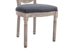 Lot De 2 Chaises - Cannage, Velours Et Bois D'hévéa - Gris - ANTOINETTE -Deco.fr Soldes Boutique chaise 11310901