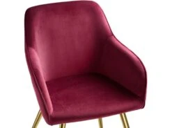 Lot De 4 Chaises Pieds Doré Siège De Salon Cuisine Salle à Manger Design élégant Velours Bordeaux 08_0000110 9 Lot De 4 Chaises Pieds Doré Siège De Salon Cuisine Salle à Manger Design élégant Velours Bordeaux 08_0000110 -Deco.fr Soldes Boutique chaise 11339825