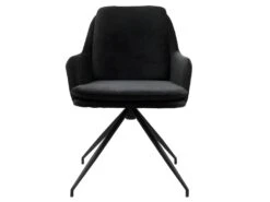 AYDEN - Fauteuil De Table En Tissu Chenillé Noir Et Métal Noir 8 AYDEN - Fauteuil De Table En Tissu Chenillé Noir Et Métal Noir -Deco.fr Soldes Boutique chaise 11575505