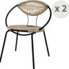 ROXANE - Chaise En Corde Naturel Et Métal Noir Mat (x2) -Deco.fr Soldes Boutique chaise 11576945