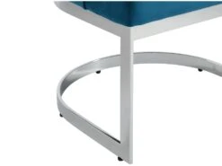 Lot De 2 Chaises En Velours Et Acier Inoxydable - Bleu Et Pieds Chromés - PORILASO De Pascal MORABITO -Deco.fr Soldes Boutique chaise 11764645