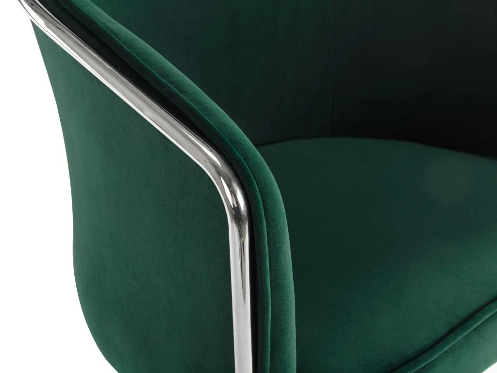 Lot De 2 Chaises Avec Accoudoirs En Velours Et Métal - Vert Et Chromé - JOSETHE De Pascal MORABITO 6 Lot De 2 Chaises Avec Accoudoirs En Velours Et Métal - Vert Et Chromé - JOSETHE De Pascal MORABITO – Image 6