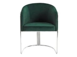 Lot De 6 Chaises Avec Accoudoirs En Velours Et Métal - Vert Et Chromé - JOSETHE De Pascal MORABITO -Deco.fr Soldes Boutique chaise 11941919