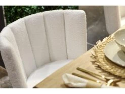 Lot De 4 Chaise De Salle à Manger Rembourrée En Tissu Au Crochet Neige - Longueur 57 X Profondeur 60 X Hauteur 79 Cm -Deco.fr Soldes Boutique chaise 12073283