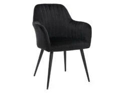 Lot De 2 Chaises Avec Accoudoirs En Velours Et Métal Noir - Noir - ELEANA 10 Lot De 2 Chaises Avec Accoudoirs En Velours Et Métal Noir - Noir - ELEANA -Deco.fr Soldes Boutique chaise 12239549