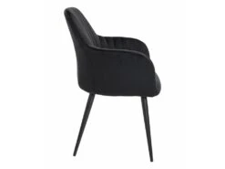 Lot De 2 Chaises Avec Accoudoirs En Velours Et Métal Noir - Noir - ELEANA 11 Lot De 2 Chaises Avec Accoudoirs En Velours Et Métal Noir - Noir - ELEANA -Deco.fr Soldes Boutique chaise 12239579