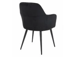 Lot De 2 Chaises Avec Accoudoirs En Velours Et Métal Noir - Noir - ELEANA 12 Lot De 2 Chaises Avec Accoudoirs En Velours Et Métal Noir - Noir - ELEANA -Deco.fr Soldes Boutique chaise 12239581
