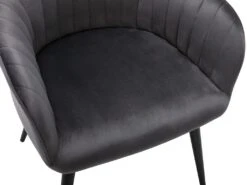 Lot De 6 Chaises Avec Accoudoirs En Velours Et Métal Noir - Gris - ELEANA 14 Lot De 6 Chaises Avec Accoudoirs En Velours Et Métal Noir - Gris - ELEANA -Deco.fr Soldes Boutique chaise 12292077