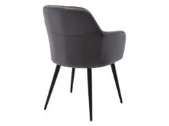 Lot De 6 Chaises Avec Accoudoirs En Velours Et Métal Noir - Gris - ELEANA 13 Lot De 6 Chaises Avec Accoudoirs En Velours Et Métal Noir - Gris - ELEANA -Deco.fr Soldes Boutique chaise 12292081